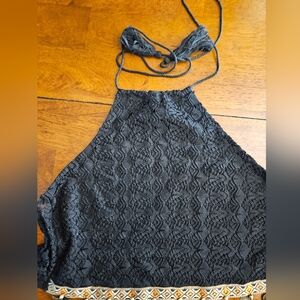 SHEIN Black Lace Detail Top